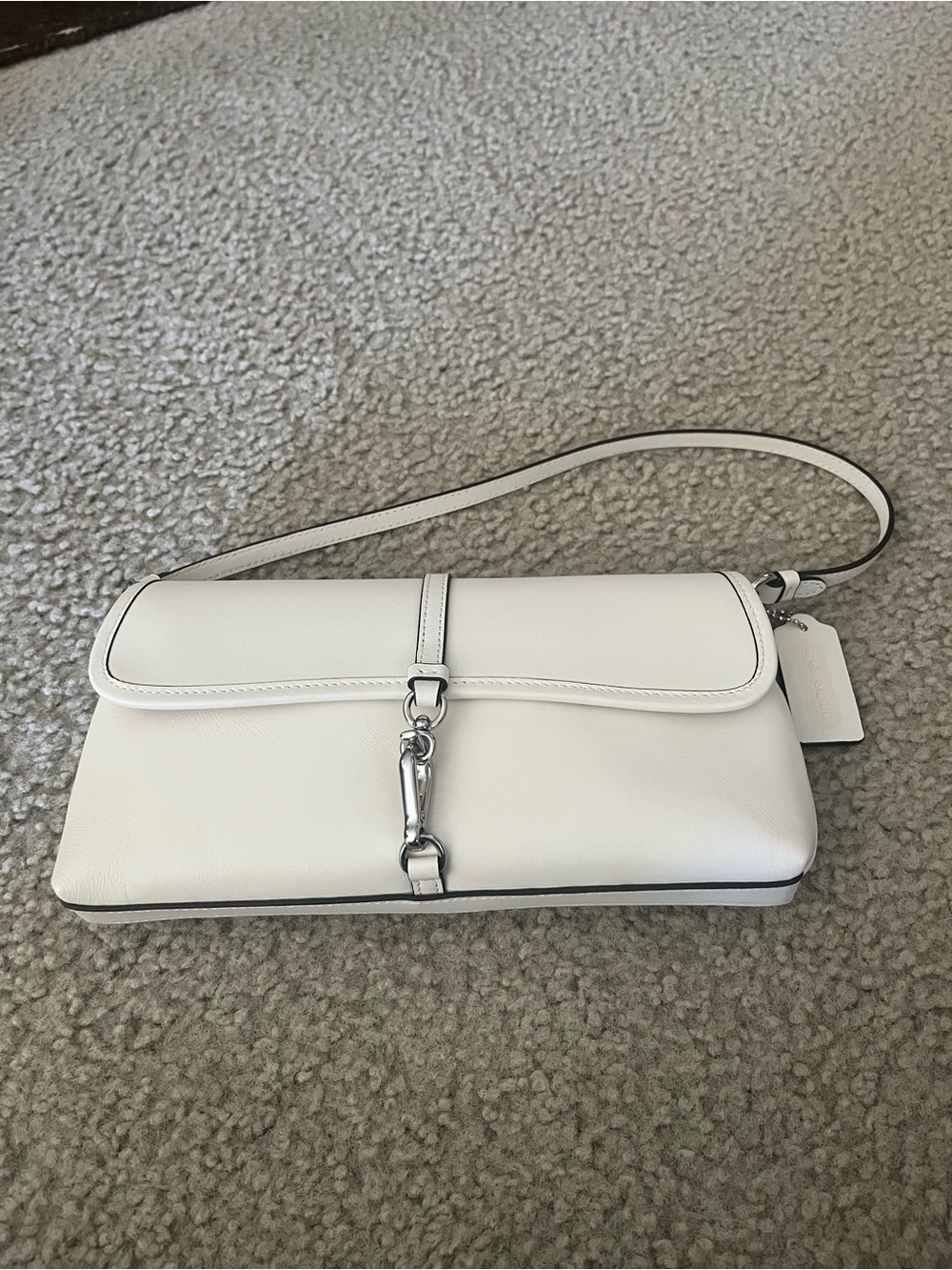 ** Price is firm** Coach Hampton shoulder bag in chalk/ silver hardware